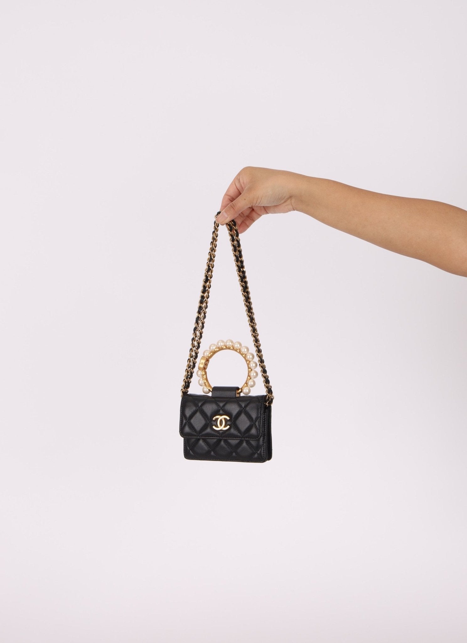 Chanel 2021 Lambskin Pearl Bracelet Bag - FashioNica