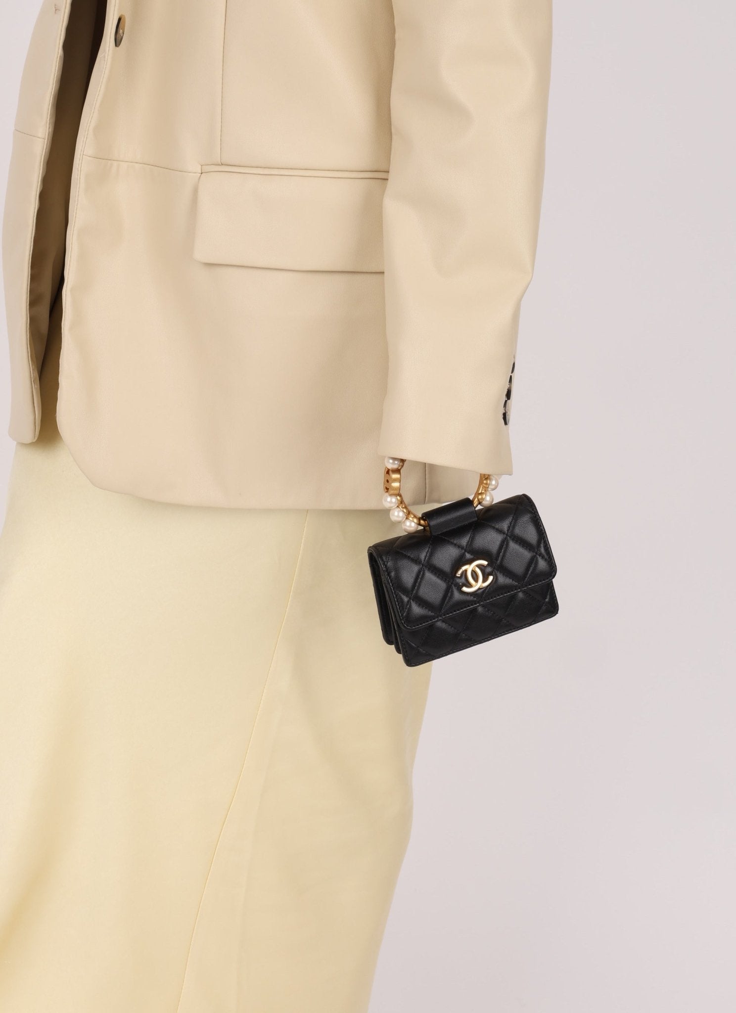 Chanel 2021 Lambskin Pearl Bracelet Bag - FashioNica