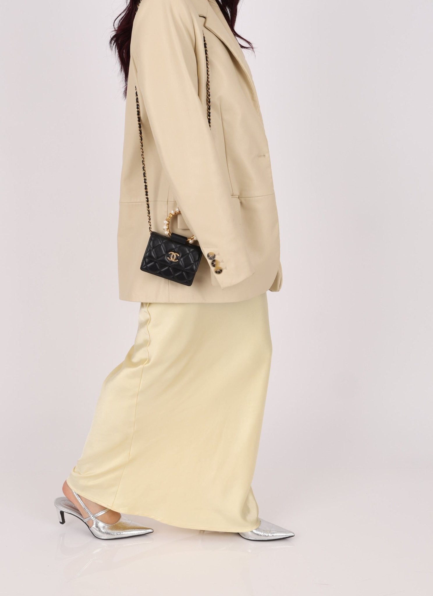 Chanel 2021 Lambskin Pearl Bracelet Bag - FashioNica