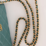 Chanel 2021 Lambskin Teal Mini Rectangular Top Handle Vanity - FashioNica
