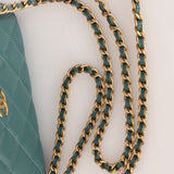 Chanel 2021 Lambskin Teal Mini Rectangular Top Handle Vanity - FashioNica