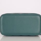 Chanel 2021 Lambskin Teal Mini Rectangular Top Handle Vanity - FashioNica