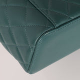 Chanel 2021 Lambskin Teal Mini Rectangular Top Handle Vanity - FashioNica