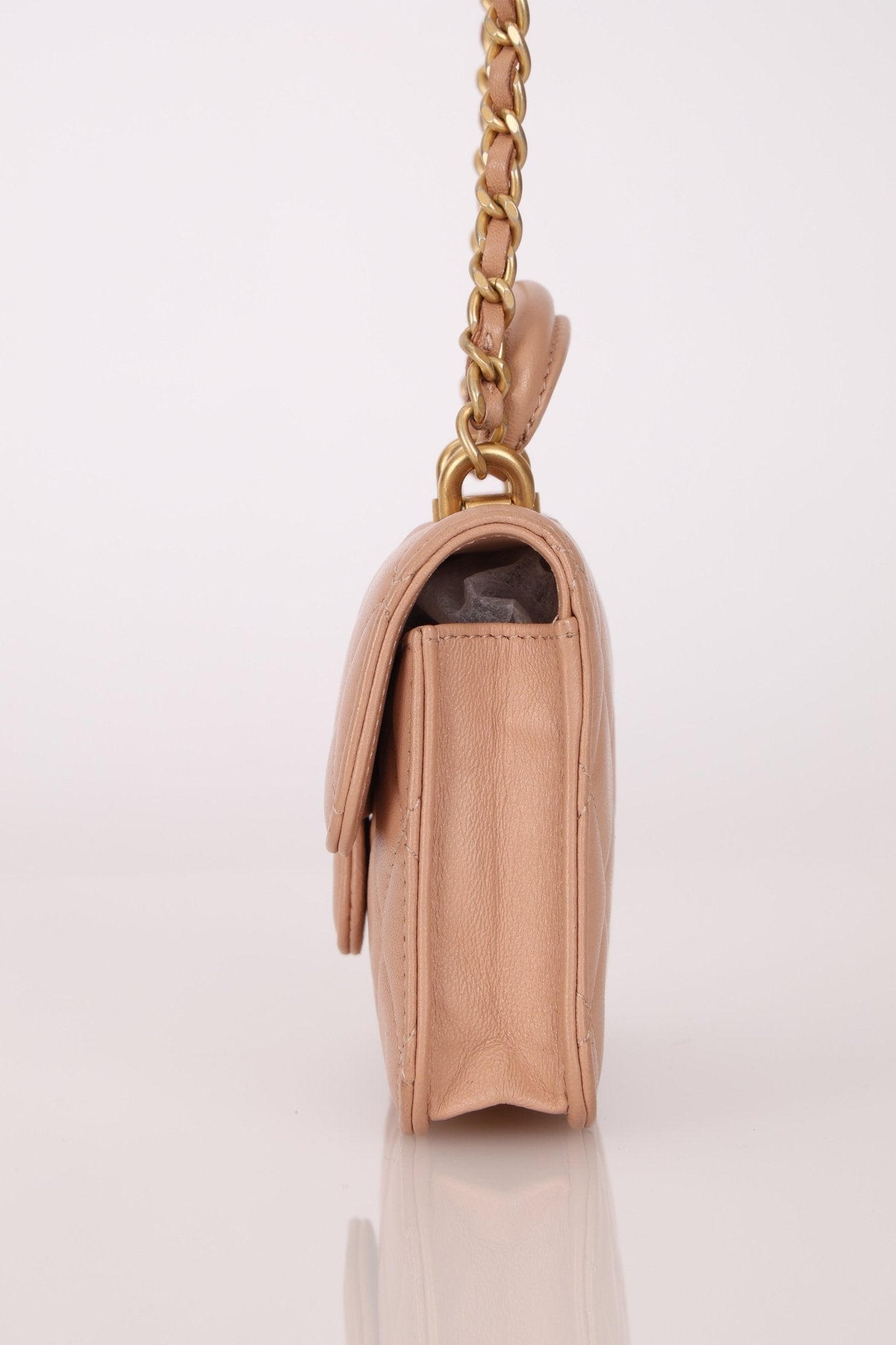 Chanel 2021 Lambskin Top Handle Cardholder on Chain - FashioNica