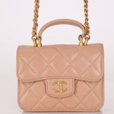 Chanel 2021 Lambskin Top Handle Cardholder on Chain - FashioNica