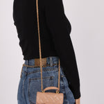 Chanel 2021 Lambskin Top Handle Cardholder on Chain - FashioNica