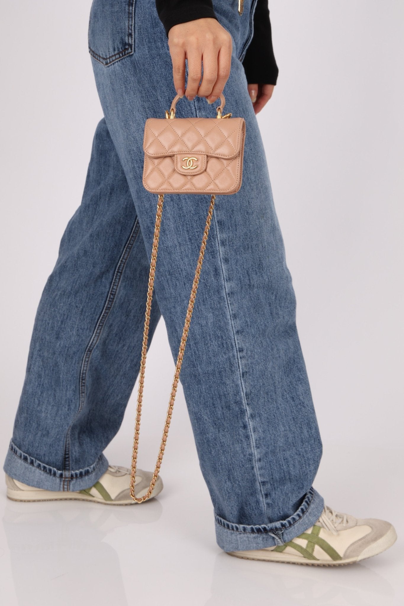 Chanel 2021 Lambskin Top Handle Cardholder on Chain - FashioNica