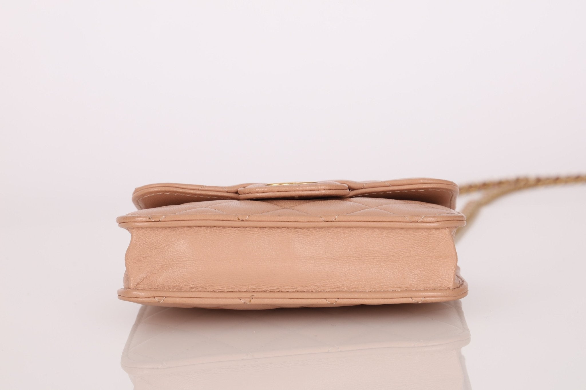 Chanel 2021 Lambskin Top Handle Cardholder on Chain - FashioNica