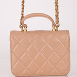 Chanel 2021 Lambskin Top Handle Cardholder on Chain - FashioNica