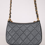 Chanel 2021 Metallic Logo Charms Quilted Pochette - FashioNica