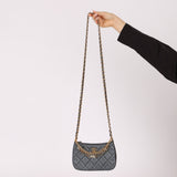 Chanel 2021 Metallic Logo Charms Quilted Pochette - FashioNica