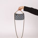 Chanel 2021 Metallic Logo Charms Quilted Pochette - FashioNica