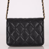 Chanel 2021 Miss Coco Strap Caviar Cardholder on Chain - FashioNica