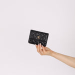Chanel 2021 Miss Coco Strap Caviar Cardholder on Chain - FashioNica