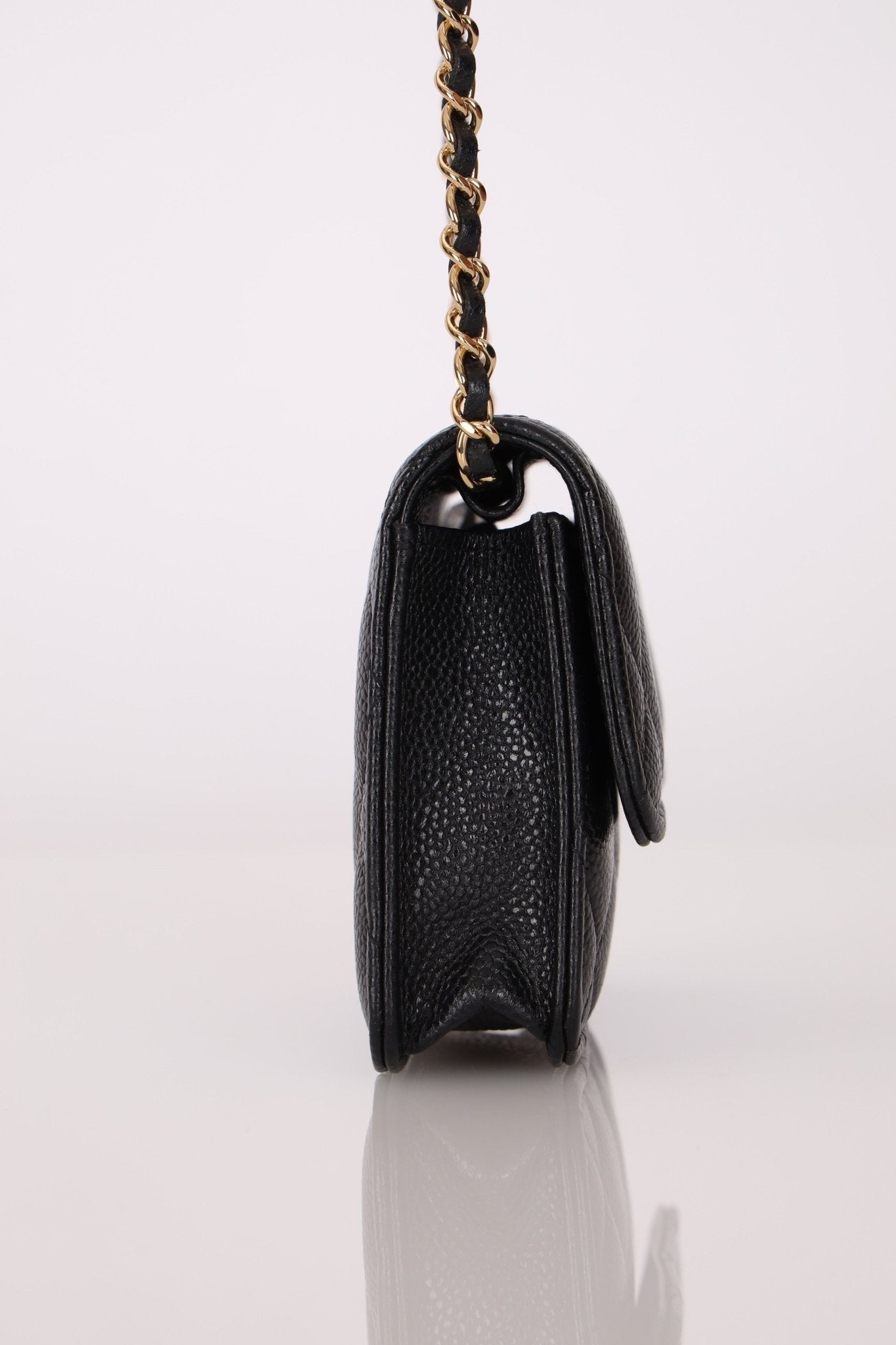 Chanel 2021 Miss Coco Strap Caviar Cardholder on Chain - FashioNica