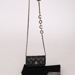 Chanel 2021 Miss Coco Strap Caviar Cardholder on Chain - FashioNica