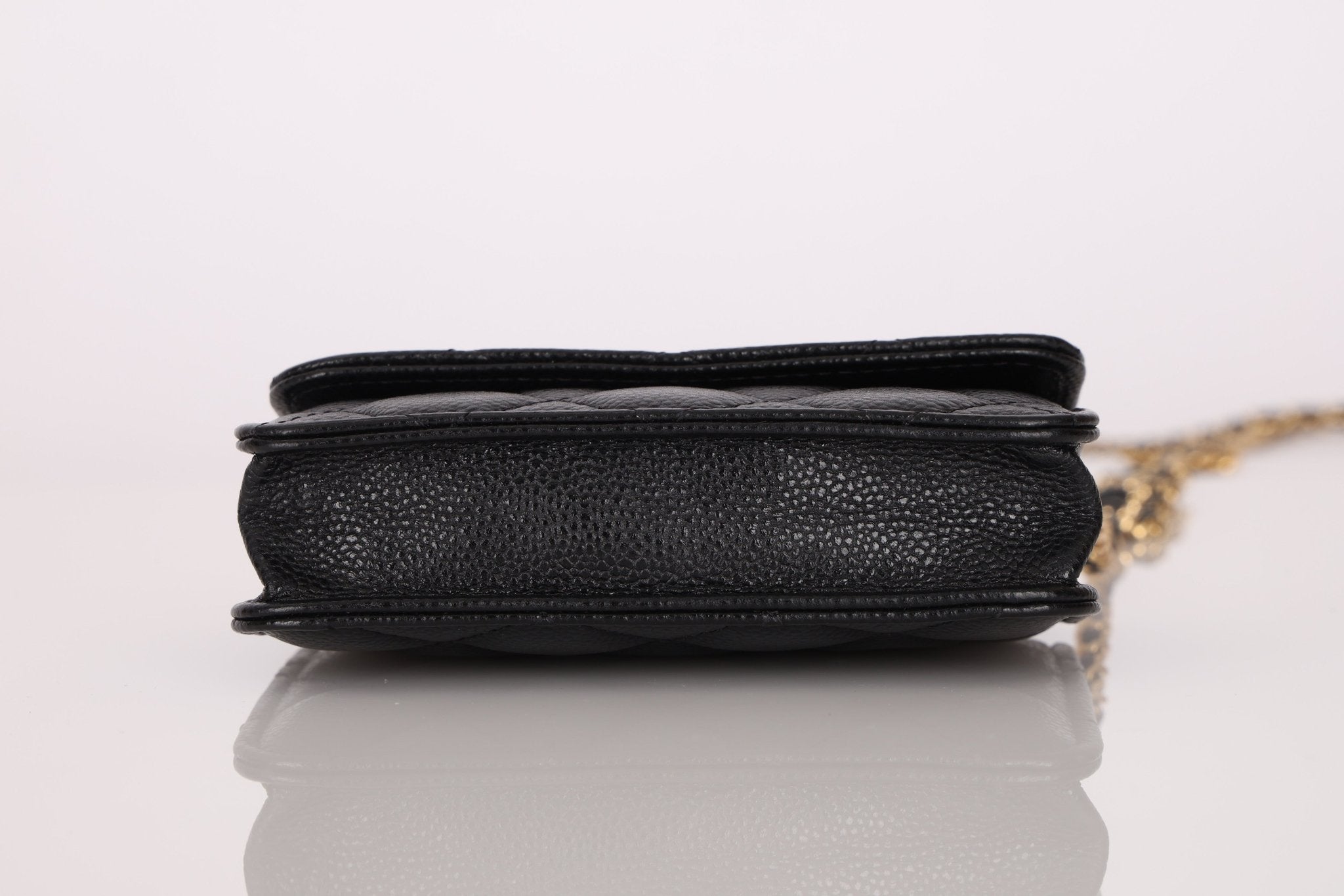 Chanel 2021 Miss Coco Strap Caviar Cardholder on Chain - FashioNica