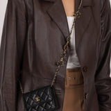 Chanel 2021 Miss Coco Strap Caviar Cardholder on Chain - FashioNica