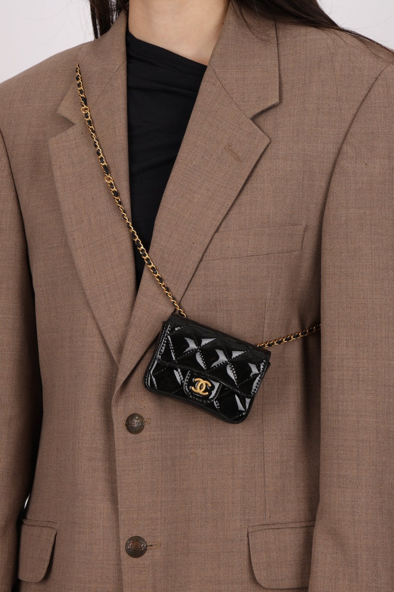 Chanel 2021 Patent Miss Coco Classic Flap Belt Bag - FashioNica