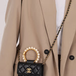 Chanel 2021 Pearl Crown Cardholder on Chain - FashioNica