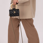 Chanel 2021 Pearl Crown Cardholder on Chain - FashioNica