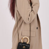 Chanel 2021 Pearl Crown Cardholder on Chain - FashioNica