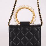 Chanel 2021 Pearl Crown Cardholder on Chain - FashioNica