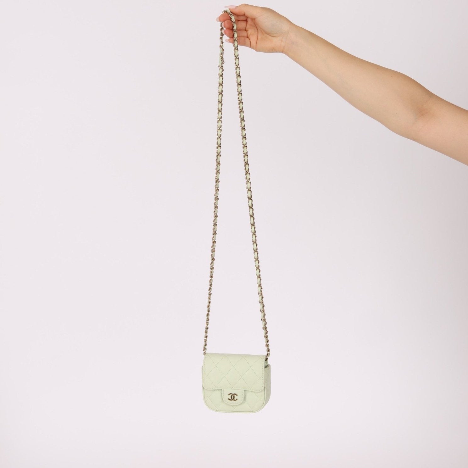 Chanel 2021 Pistachio Caviar Micro Flap - FashioNica