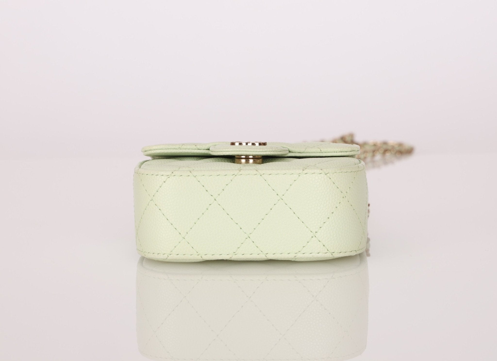 Chanel 2021 Pistachio Caviar Micro Flap - FashioNica