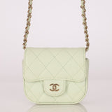 Chanel 2021 Pistachio Caviar Micro Flap - FashioNica