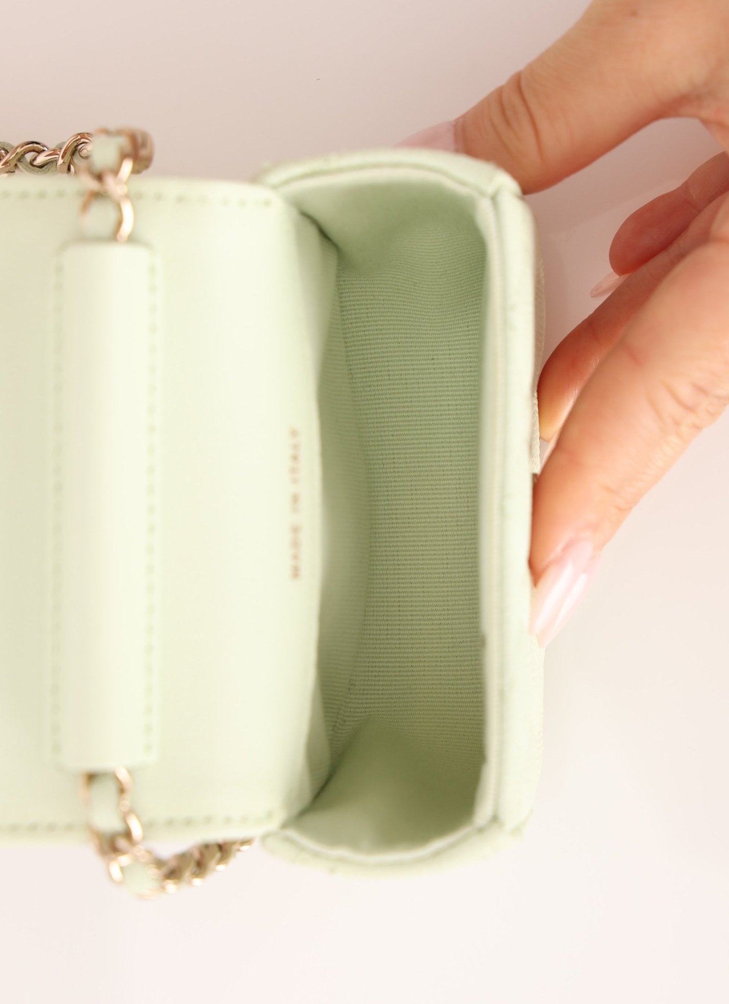 Chanel 2021 Pistachio Caviar Micro Flap - FashioNica