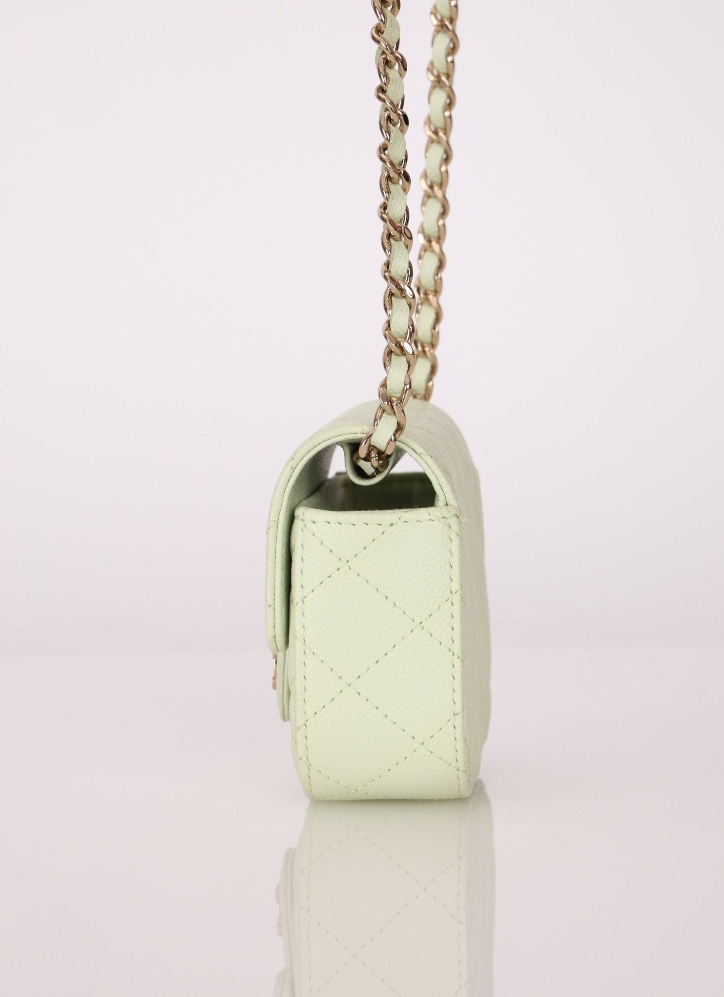 Chanel 2021 Pistachio Caviar Micro Flap - FashioNica