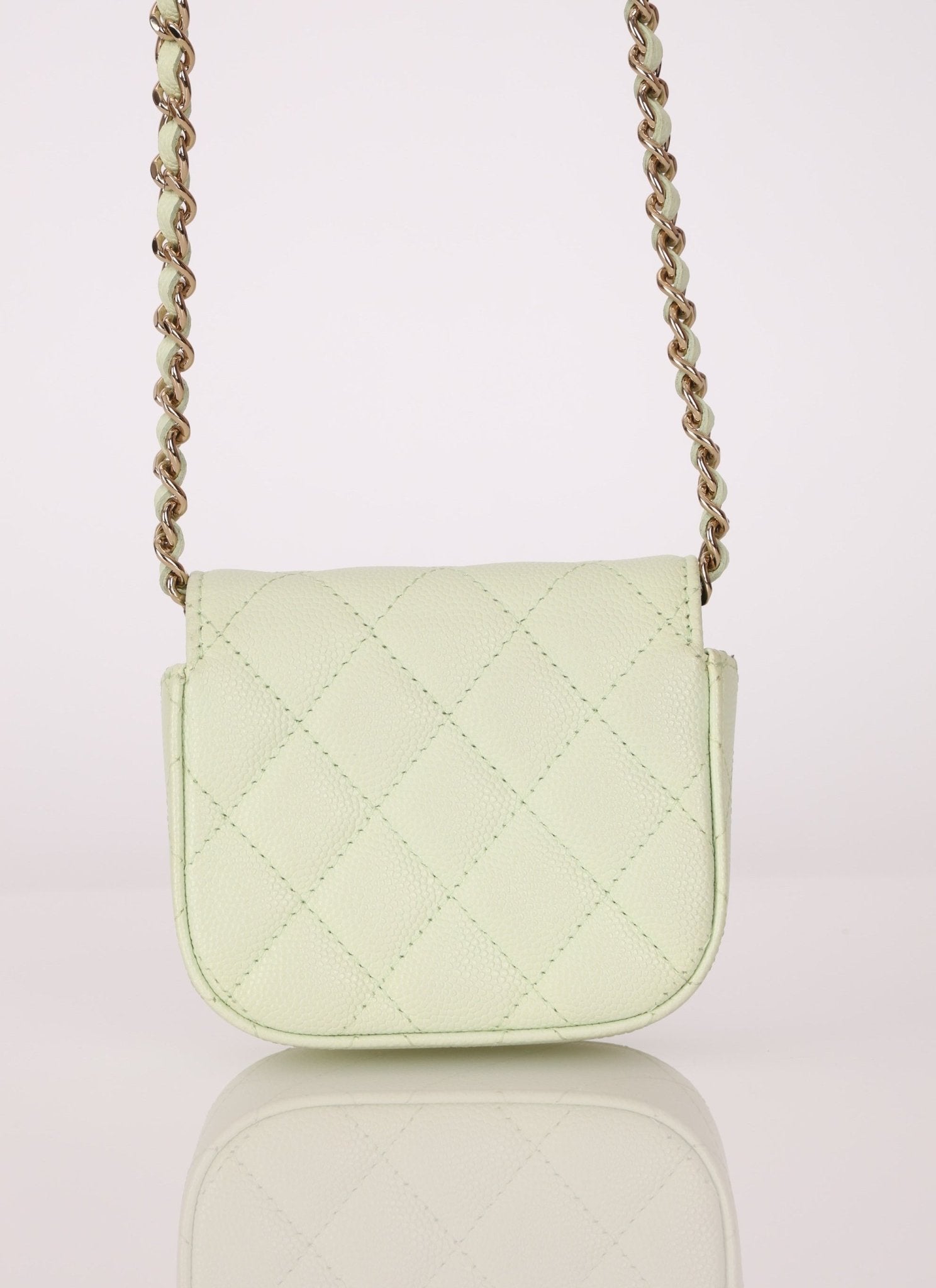 Chanel 2021 Pistachio Caviar Micro Flap - FashioNica