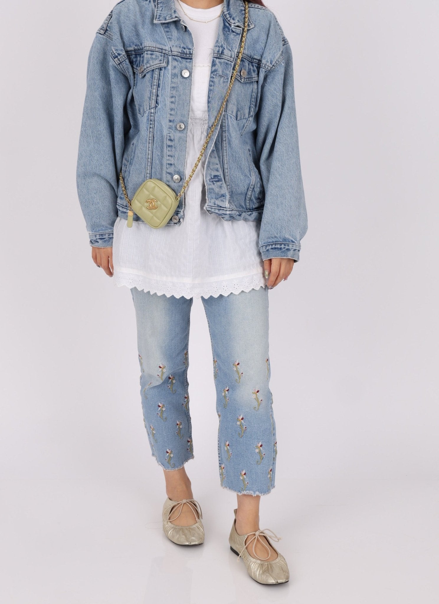 Chanel 2021 Pistachio Lambskin Chocolate Bar Mini Pouch on Chain - FashioNica