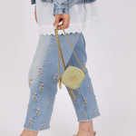 Chanel 2021 Pistachio Lambskin Chocolate Bar Mini Pouch on Chain - FashioNica