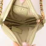 Chanel 2021 Pistachio Lambskin Chocolate Bar Mini Pouch on Chain - FashioNica