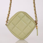 Chanel 2021 Pistachio Lambskin Chocolate Bar Mini Pouch on Chain - FashioNica