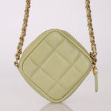 Chanel 2021 Pistachio Lambskin Chocolate Bar Mini Pouch on Chain - FashioNica