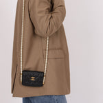 Chanel 2021 Quilted Calfskin About Pearls Card Holder Flap With Chain - FashioNica