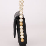 Chanel 2021 Quilted Calfskin About Pearls Card Holder Flap With Chain - FashioNica