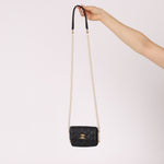 Chanel 2021 Quilted Calfskin About Pearls Card Holder Flap With Chain - FashioNica