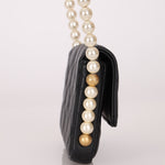 Chanel 2021 Quilted Calfskin About Pearls Card Holder Flap With Chain - FashioNica