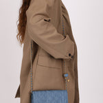 Chanel 2021 Quilted Denim Pearl Crush Wallet On Chain - FashioNica