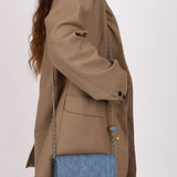 Chanel 2021 Quilted Denim Pearl Crush Wallet On Chain - FashioNica