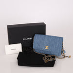 Chanel 2021 Quilted Denim Pearl Crush Wallet On Chain - FashioNica