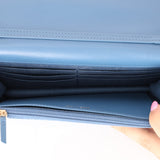 Chanel 2021 Quilted Denim Pearl Crush Wallet On Chain - FashioNica