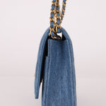 Chanel 2021 Quilted Denim Pearl Crush Wallet On Chain - FashioNica