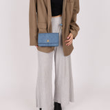 Chanel 2021 Quilted Denim Pearl Crush Wallet On Chain - FashioNica