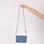 Chanel 2021 Quilted Denim Pearl Crush Wallet On Chain - FashioNica