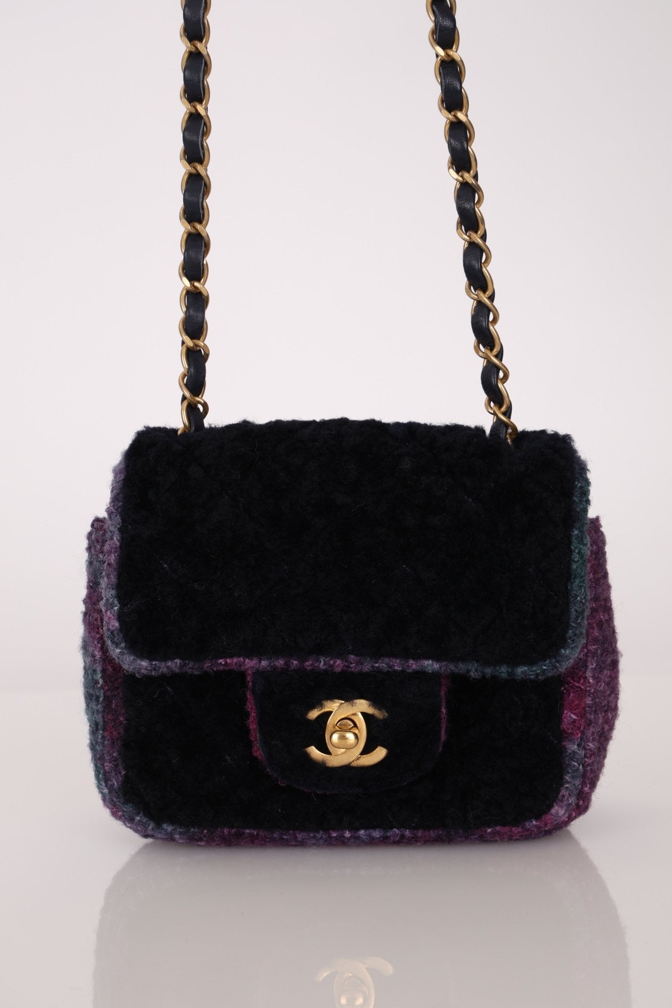 Chanel 2021 Tweed Turnlock Mini Square Flap Bag - FashioNica